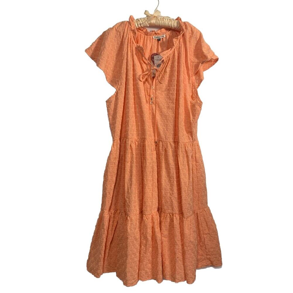 NWT FAIRHOPE Romantic Orchard Short Sleeve Eyelet Midi Dress sz XXL